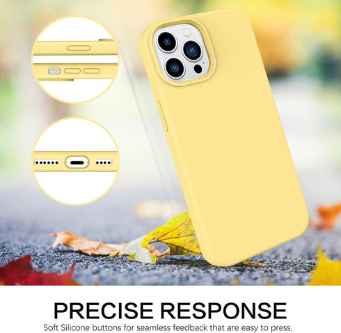 BENTOBEN Soft Silicone Gel Rubber Bumper Case for iPhone 13 Pro 6.1", Shockproof Protective Cover, Yellow