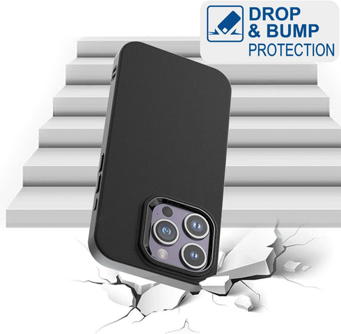 TENOC Phone Case Compatible with iPhone 12 & iPhone 12 Pro, Black Anti-Fingerprint Protective Bumper Matte Cover for