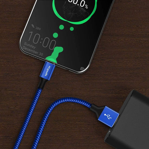 etguuds 2-Pack 2ft USB C Cable, 3A Fast Charge, Braided Charger for Samsung Galaxy S22 S21 S20 Note 20, Moto G7 G8 G9.