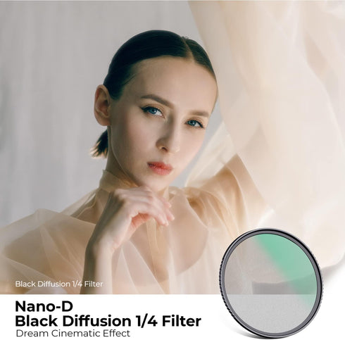 K&F Concept 72mm Black Diffusion 1/4 Filter, Waterproof Mist Cinematic Effect Filter for Photography (D-Series)