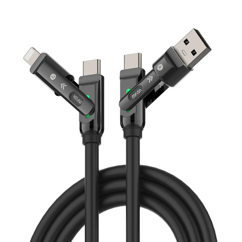 MFish 4 in 1 Charging Cable, 240W Max Fast Charger Cord 10FT