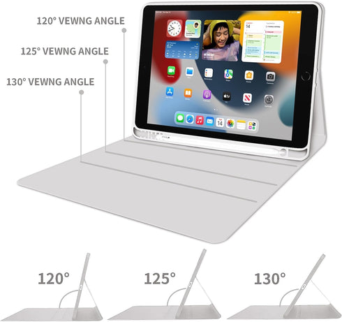 KENKE iPad 6/5th Generation Case with Keyboard, 9.7 Inch Detachable Wireless Bluetooth Case (Gray)