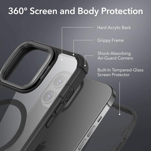 ESR iPhone 13 Pro Max Case with Stand, Compatible with MagSafe, Full-Body Military-Grade Drop Proof Case with Built-in