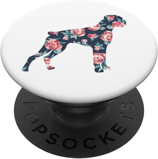 Boxer PopSockets Dog Love Floral Roses Pattern Graphic Swappable Grip for Phones & Tablets
