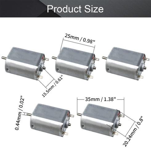 5Pcs 3-12V 9000RPM Fielect DC Motor Electric Motor Micro Motor Mini Motor Round Shaft for RC Boat DIY Airplane Toys