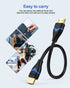 4K 6 inch, 0.5FT 2.0(4K@60Hz, 2K@144Hz, 1080P@120Hz, 18Gbps, 3D, 2.2, PS4/PS5, Short HDMI Cable HDMI Cord High Speed