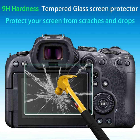 Screen Protector for Canon EOS R7 / R6 Mark II / R6 Camera, 9H Tempered Glass Edge to Edge Protection (3 Pack)
