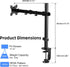 Pholiten Single Monitor Arm, Single Monitor Desk Mount, Adjustable Arm Holds Screen Up to 22lbs, 100x100 Vesa Monitor