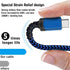 USB Type C Cable 5Pack (3/3/6/6/10FT) Nylon Braided USB C Cable Fast Charger Charging Cord Compatible Samsung Galaxy S9 S8 Note 9 Note 8 Plus,LG V30 G6 G5 V20,Google Pixel, Moto Z2 (Navy&Blue) by AIOXQNL&