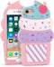 Cute iPhone SE 2022 Case - Ice Cream iPhone SE 2020 Cases, Cherry Cupcakes iPhone 6/6s/7/8 Case, 3D Cartoon Soft