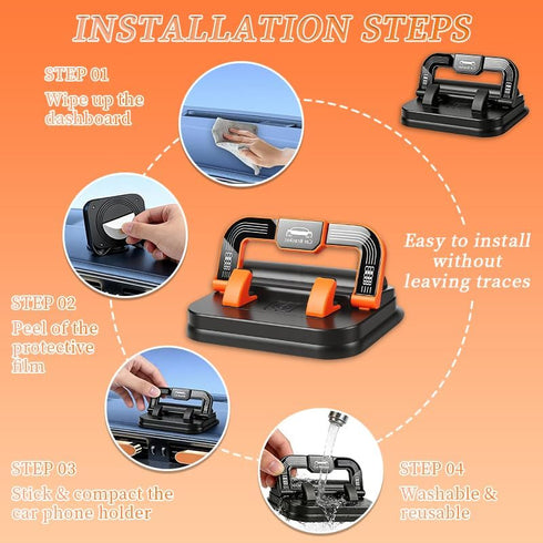 Generic 360 Car Phone Holder Degree Rotation, Adjustable Dashboard Mount with Horizontal/Vertive Screen for Easy