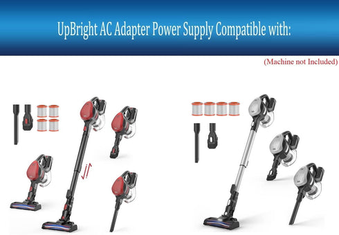 UpBright 26V AC/DC Adapter Compatible with TMA Model T120 T121 T-120 T-121 T 120 121 22.2V 2200mAh Li-ion Battery 6-in-1 Lightweight Cordless Stick Vacuum Cleaner 26VDC Power Supply Cord Charger PSU