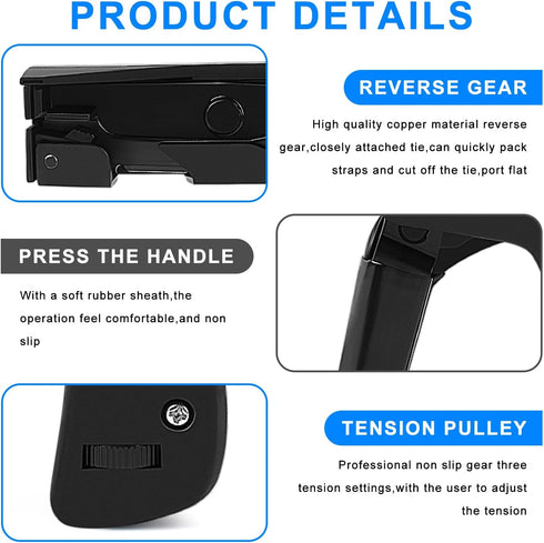 Knoweasy Cable Tie Gun - Fastening and Flush Cutting Tool for Nylon Cable Ties with Steel Handle