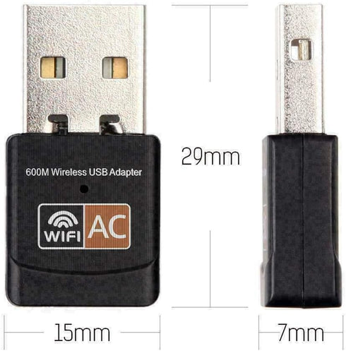 USB WiFi Adapter, AC600 Mbps Dual Band Wireless USB Mini Network Adapter for Laptop/Desktop/PC, Supports Windows