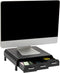 Mind Reader Monitor Stand, Laptop Riser, Desktop Organizer with Storage Drawer, Office, Plastic, 13.5"L x 13"W x 4"H,