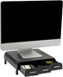 Mind Reader Monitor Stand, Laptop Riser, Desktop Organizer with Storage Drawer, Office, Plastic, 13.5"L x 13"W x 4"H,