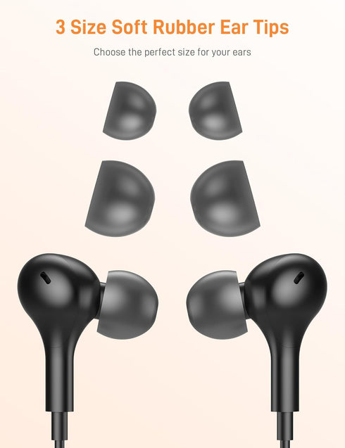 USB C Headphones for Apple iPhone 15 Plus, iPad/Google Pixel 8 8A 7 Pro 7A/Samsung Galaxy S24 S23 S22 S21 Ultra, Wired