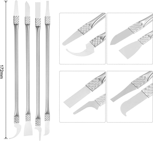 uxcell 8in1 Set Electronics Repair Tool for Curved Screen, 304 Stainless Steel Pry Bar Disassemble Removing Set