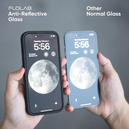 FLOLAB NanoArmour ONETIME PRO Screen Protector for iPhone 15 Pro, Anti-Reflective, 3D Tempered Glass