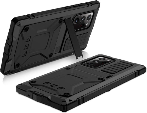 Aluminum Metal Waterproof Case for Samsung Galaxy Note 20 Ultra, Shockproof Military Heavy Duty Sturdy Protector, Black