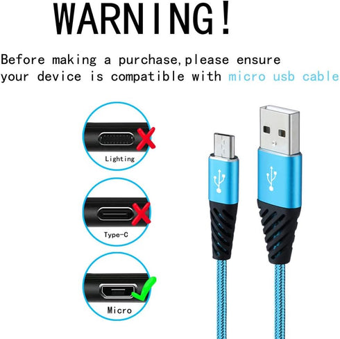 Micro USB Cable Fast Charge,Nylon Braided Android USB Cable 6FT 5-Pack Phone Charging Cord Compatible with Samsung Galaxy S6 S7 Edge J3 J7,LG,HTC,Motorola,Sony,Xbox One,PS4 by Bynccea