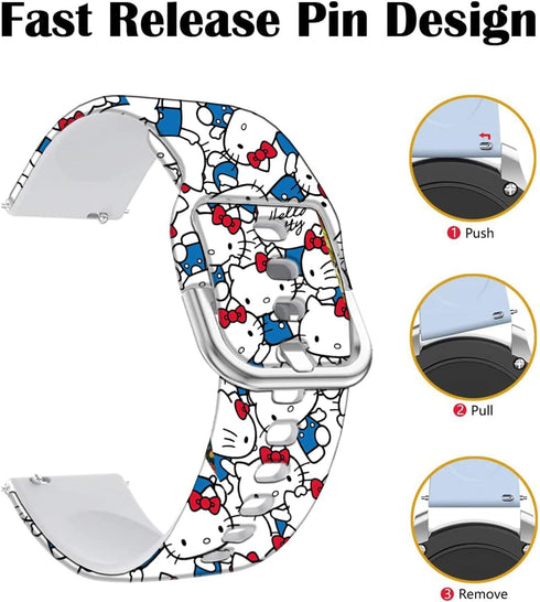 Hello Ki Sweet Blue Bands for Fitbit Versa 2/Versa/Versa Lite/Versa SE, Fancy Soft Sport Silicone Cartoon Holiday Strap