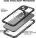 iPhone 15 Plus Case, Waterproof Shockproof IP68 with Built-in Screen Protector and Magnetic Ring, Black
