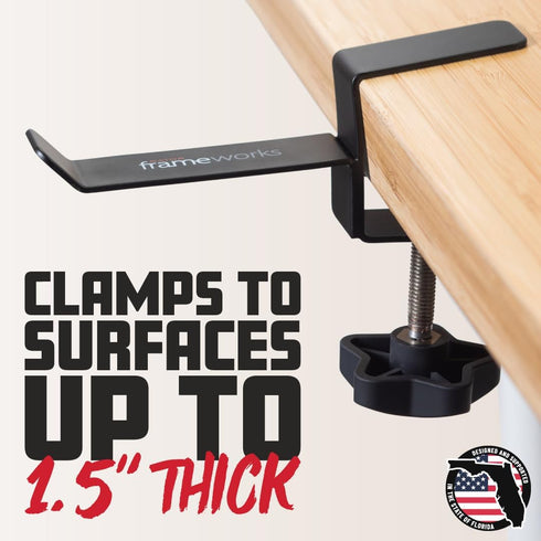Gator Frameworks GFW-HP-HANGERDESK Headphone Hanger for Desks