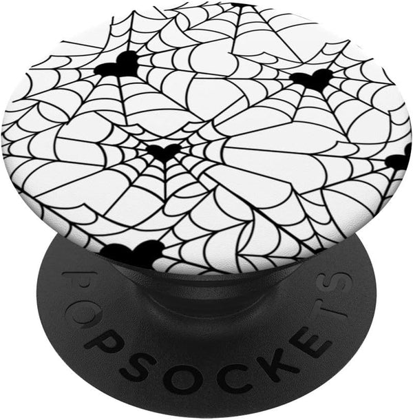 Heart Spiderweb Pattern Halloween Witchy Magical PopSockets Swappable PopGrip