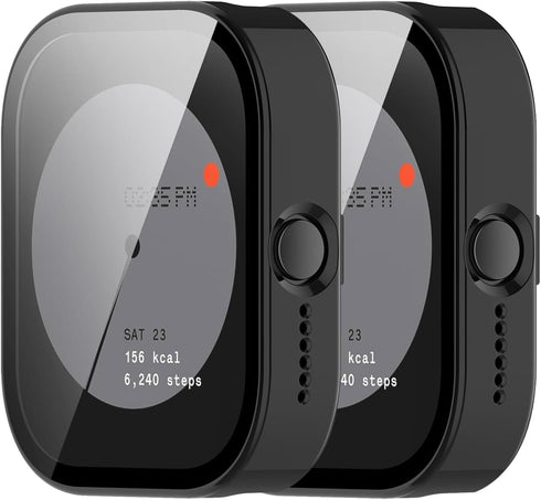 Case for CMF Watch Pro, PC Protective Cover with Tempered Glass Film for Smartwatch Accessories (Black)
