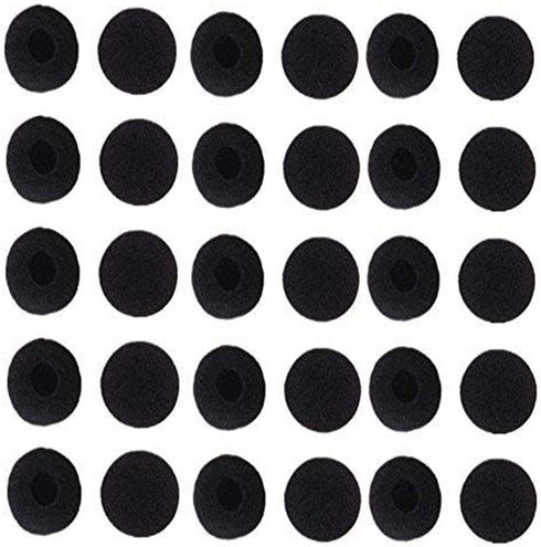 Lsgoodcare 50Pcs Soft Foam Earbud Headphone Ear Pads Replacement Tips for Earphone Headset, Black Color