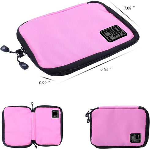 baozai Smart Watch Bands Organizer, Waterproof Portable Electronics Travel Accessories Bag, Pink