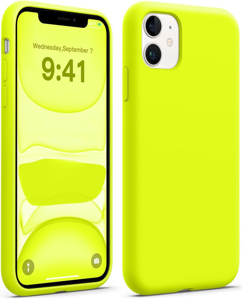 AOTESIER iPhone 11 Case, Full Body Drop Shockproof Protection, Food Grade Silicone, Soft Anti-Scratch Lining, Neon