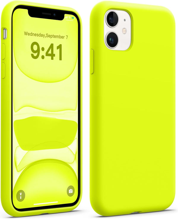 AOTESIER iPhone 11 Case, Full Body Drop Shockproof Protection, Food Grade Silicone, Soft Anti-Scratch Lining, Neon