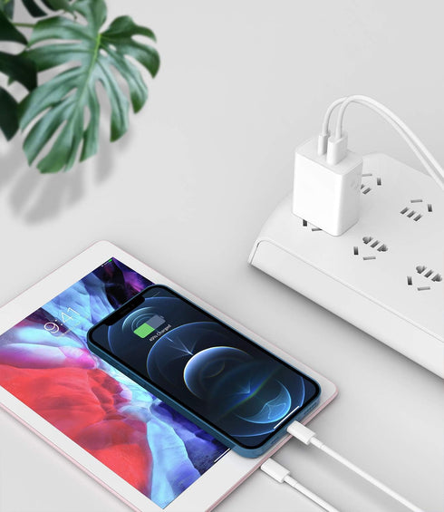 PD QC3.0 Fast Wall Charger USB C/A Power Adapter Type Compatible with iPhone 12/mini/Pro/Max/11/SE/Xs/XR/X/8 for Pro