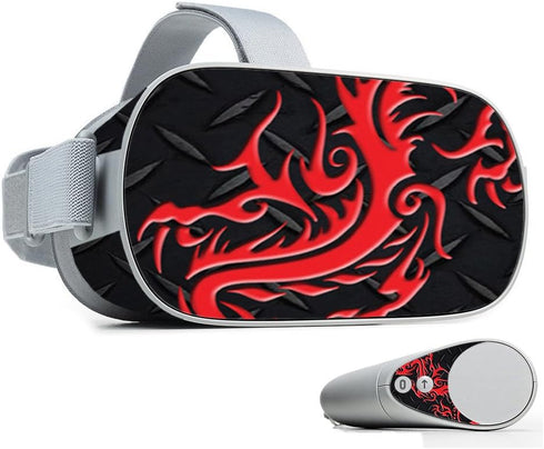 MightySkins Skin for Oculus Go Mobile VR - Red Dragon | Unique Vinyl Decal Wrap Cover | Easy to Apply, Remove, USA