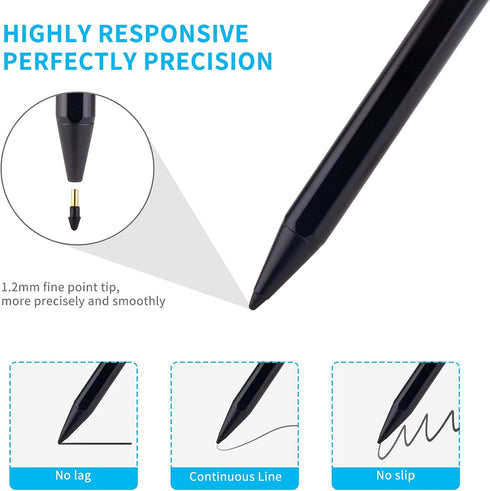 iPad Pen for Apple iPad 11th/10th/9th/8th Generation - Palm Rejection Fine Point Tip Active Stylus for Precise Drawing