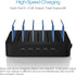 MSTJRY Charging Station Dock for Multiple Devices, 5 Port USB-A Charging Station for iPhone, iPad, Cell Phones, Tablets