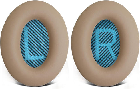 Headphones Replacement Ear Pads for Bose Quietcomfort QC35 II, Softer Leather, Noise Isolation Foam - Khaki