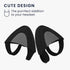 kwmobile Cat Ears for Overear Headphone (Set of 2) - Fits Headbands 1" to 1.5" (2.5cm to 3.8cm) Diameter - Black/Grey.