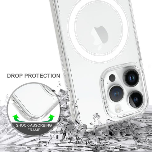 FanTEK 14 6.7 Inch, Phone Case Compatible with iPhone Pro Max Magnetic Case Clear Protective Bumper Hard Back Cover