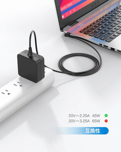 Charger for Lenovo IdeaPad L340 L340-15 L340-17 L340-15IWL L340-17IWL Laptop (45w, Safety Certified by UL)