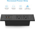 CCCEI 45 4FT 45 Recessed Power Strip with W USB C Port, Fast Charging USB A Port Desk Outlet, Furniture Hidden Charging