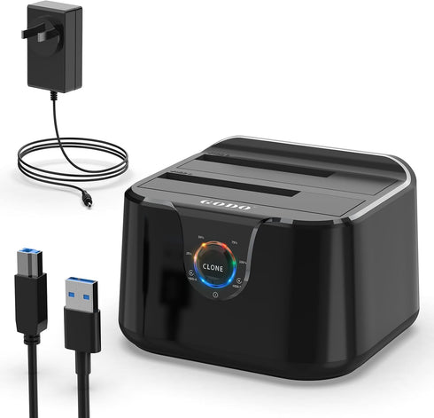 GODO USB 3.0 to SATA III Mini Dual Bay External Hard Drive Docking