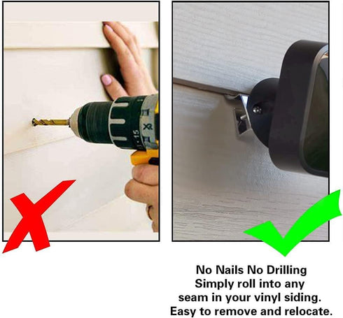 Vinyl Siding Clips, 20-Pack No-Hole Outdoor Camera Mount for Blink, Arlo, Ring, No-Damage, Weatherproof Stainless Steel