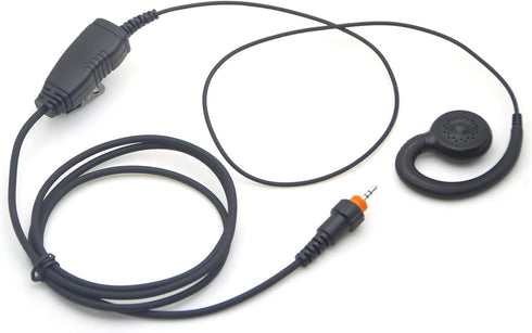 HKLN4455 HKLN4602 Earpiece with PTT Mic for Motorola Solutions Business Radios, Single Pin Shotr Cord Swivel Headset