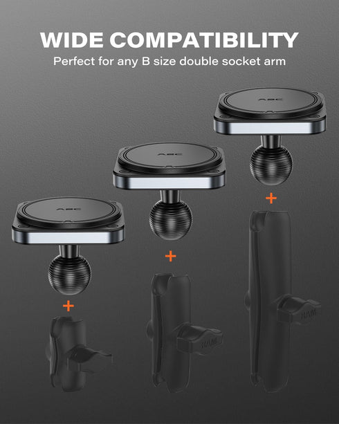 APPS2Car 1" 17-12 Heavy Duty Magnetic Phone Holder Base with Ball for MagSafe iPhone Series, Compatible with RAM mounts