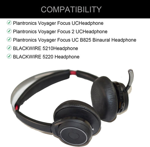 Replacement Ear Pads Cushion - For Plantronics Voyager Focus 1/2 UC, Voyager Focus B825 Headset Ear Covers, Ear