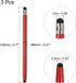MECCANIXITY 3pcs Stylus Pens for Touch Screens Dual Rubber Tips Capacitive Stylus Universal Tablet Pen Sensitivity Precision, Red