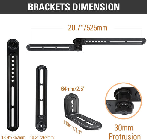 Mounting Dream Soundbar Bracket for TVs with Protruded Bottom, Holds Up to 15 lbs
